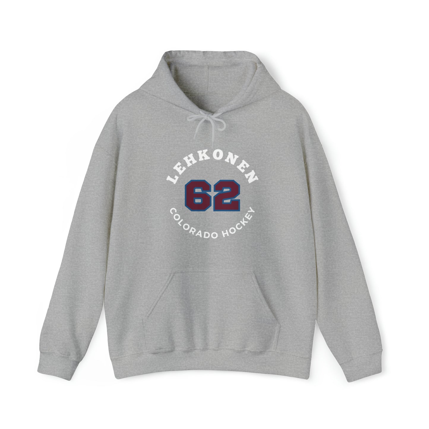 Lehkonen 62 Colorado Hockey Number Arch Design Unisex Hooded Sweatshirt