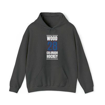 Wood 28 Colorado Hockey Blue Vertical Design Unisex Hooded Sweatshirt
