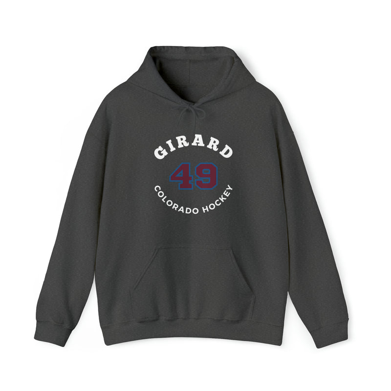 Girard 49 Colorado Hockey Number Arch Design Unisex Hooded Sweatshirt