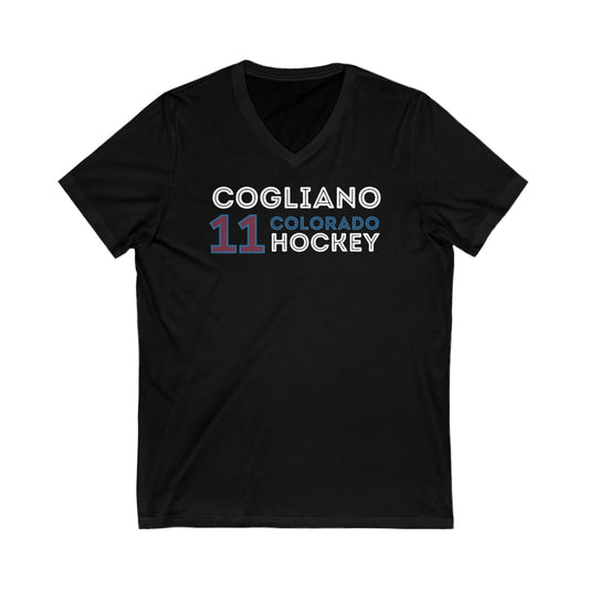 Cogliano 11 Colorado Hockey Grafitti Wall Design Unisex V-Neck Tee