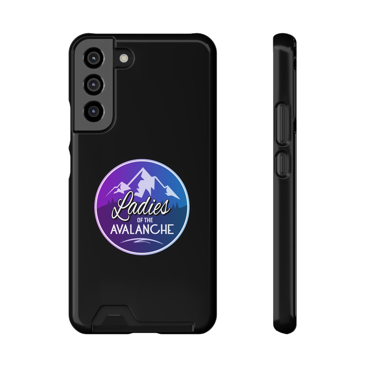 Ladies Of The Avalanche Gradient Colors Phone Case With Card Holder, Black