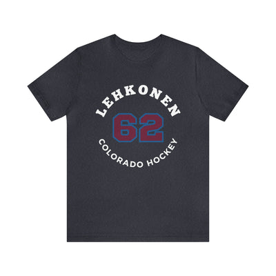 Lehkonen 62 Colorado Hockey Number Arch Design Unisex T-Shirt