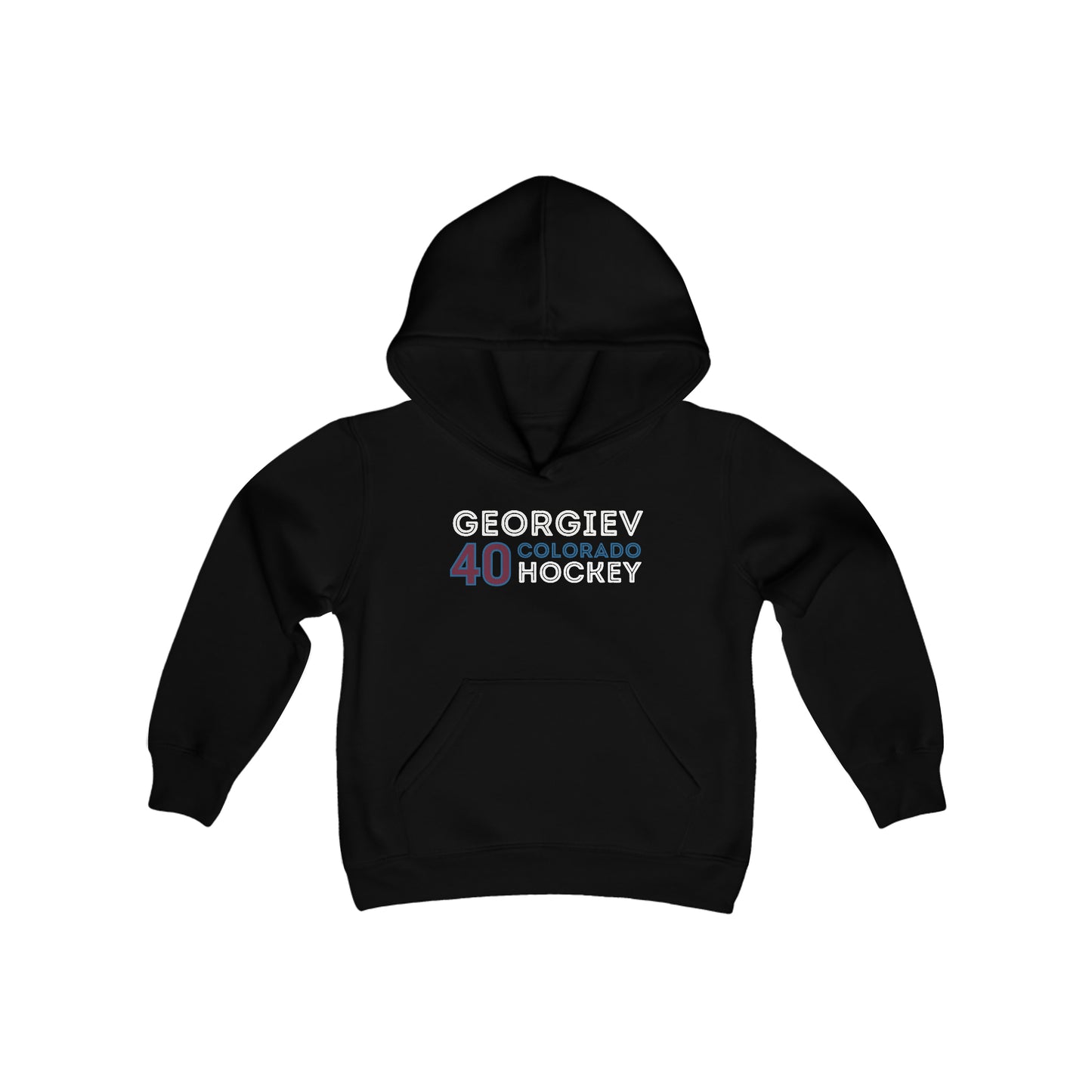 Georgiev 40 Colorado Hockey Grafitti Wall Design Youth Hooded Sweatshirt