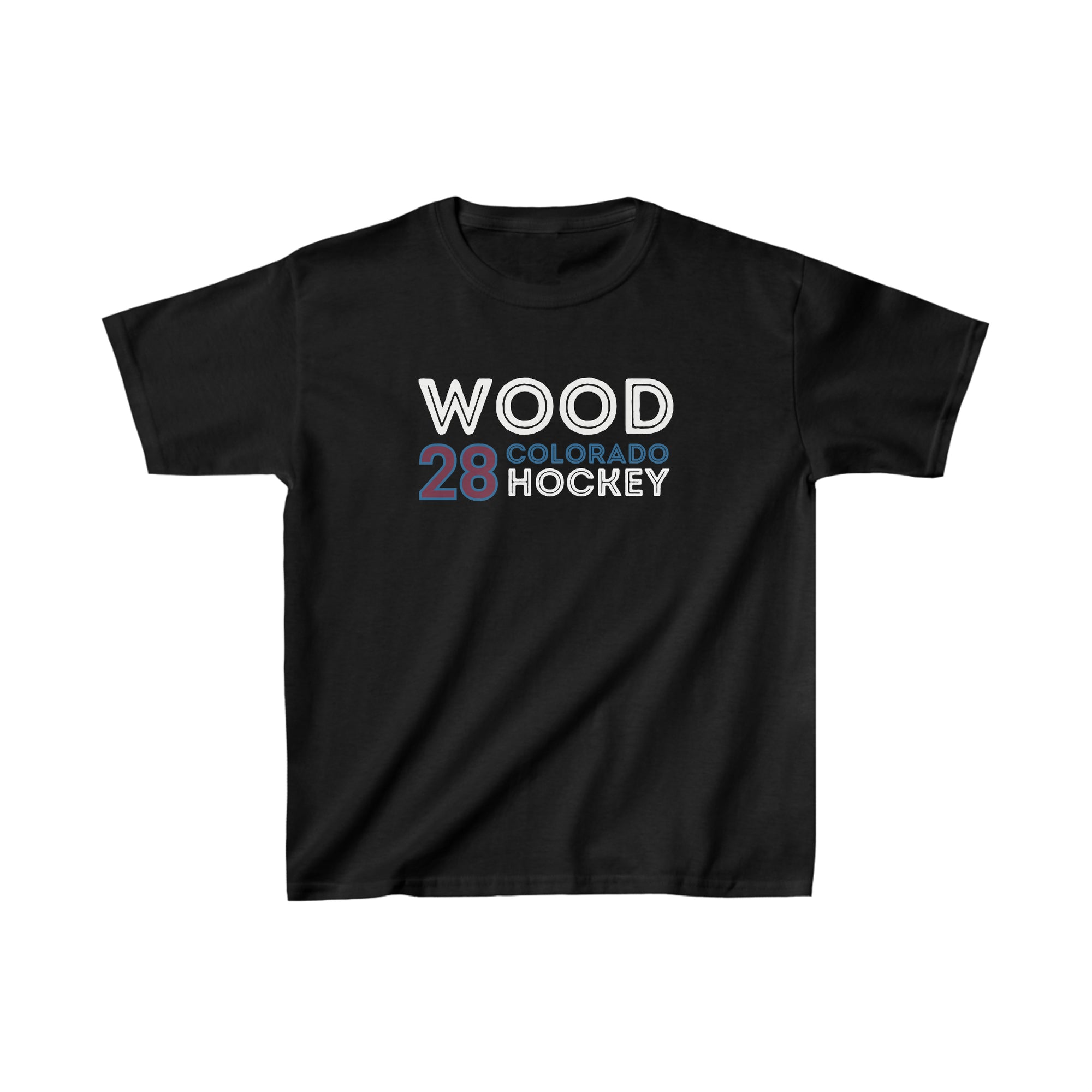 Wood 28 Colorado Hockey Grafitti Wall Design Kids Tee