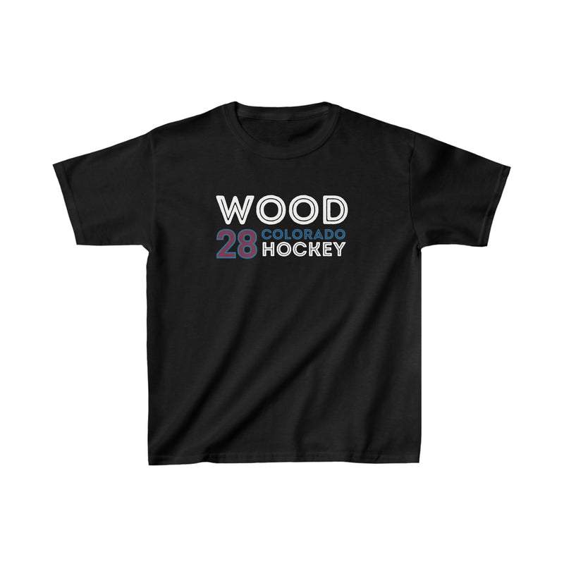 Wood 28 Colorado Hockey Grafitti Wall Design Kids Tee