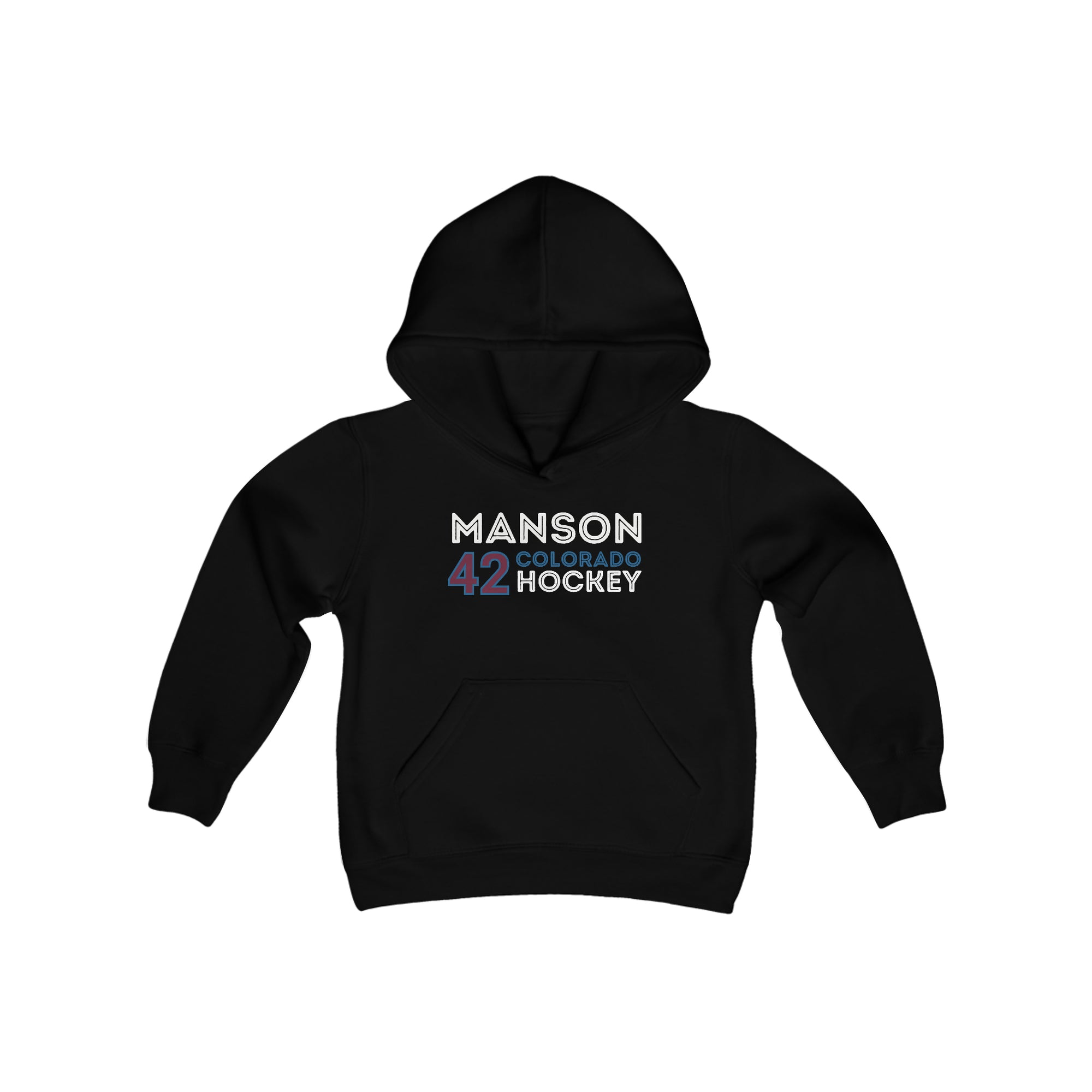 Manson 42 Colorado Hockey Grafitti Wall Design Youth Hooded Sweatshirt