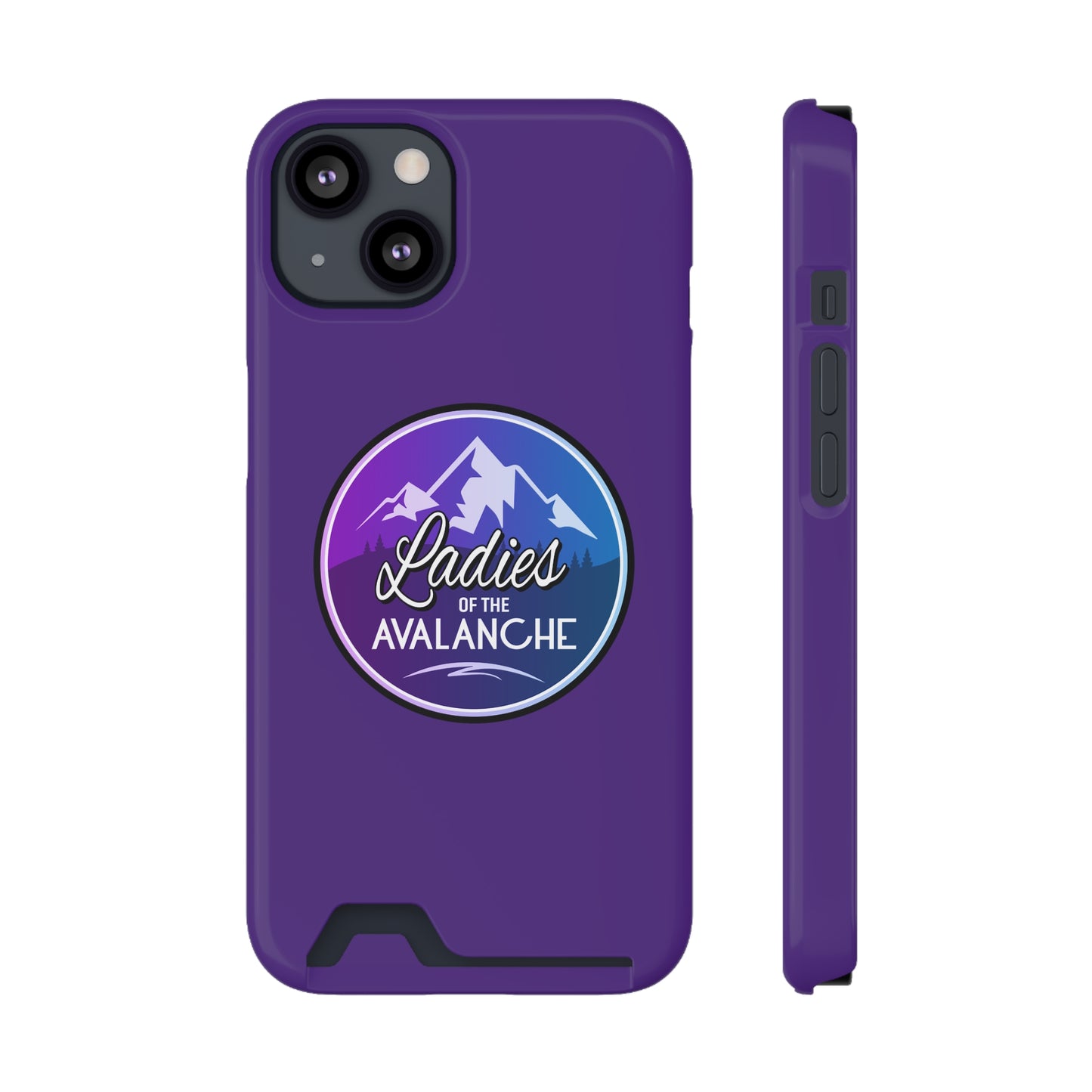 Ladies Of The Avalanche Gradient Colors Phone Case With Card Holder, Purple