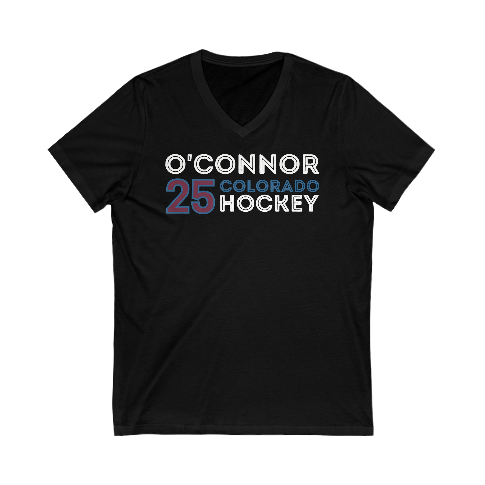 O'Connor 25 Colorado Hockey Grafitti Wall Design Unisex V-Neck Tee