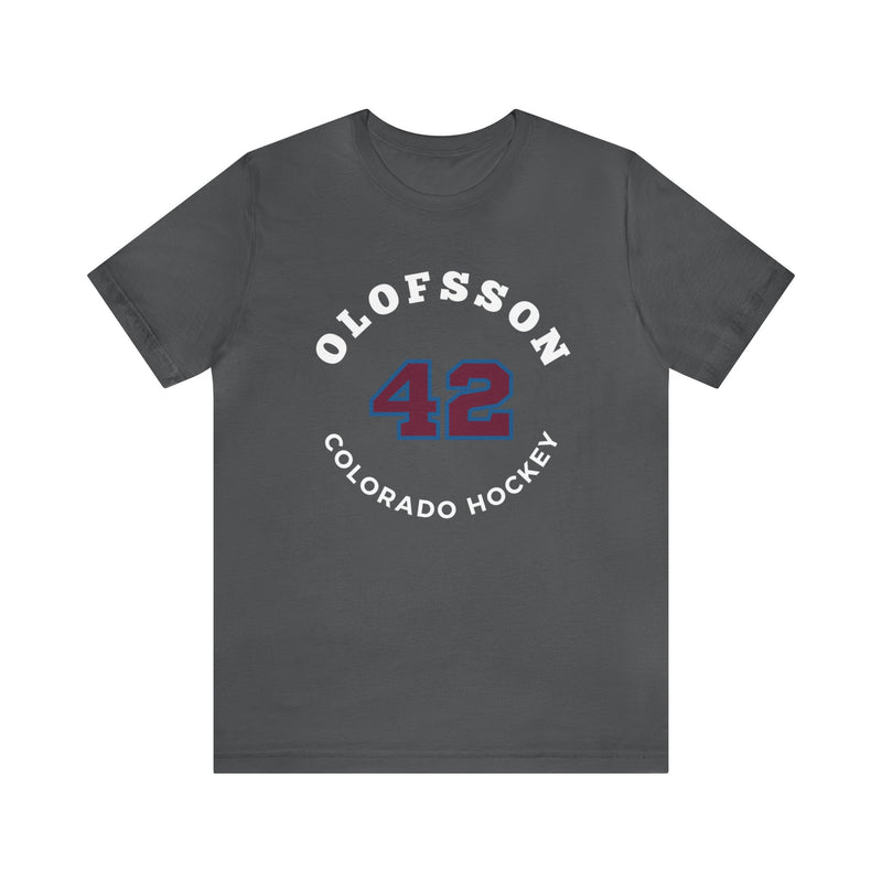 Olofsson 42 Colorado Hockey Number Arch Design Unisex T-Shirt