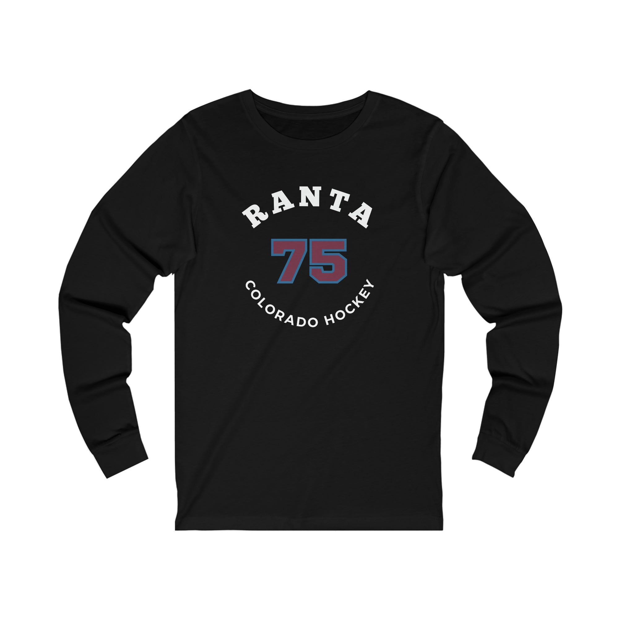 Ranta 75 Colorado Hockey Number Arch Design Unisex Jersey Long Sleeve Shirt