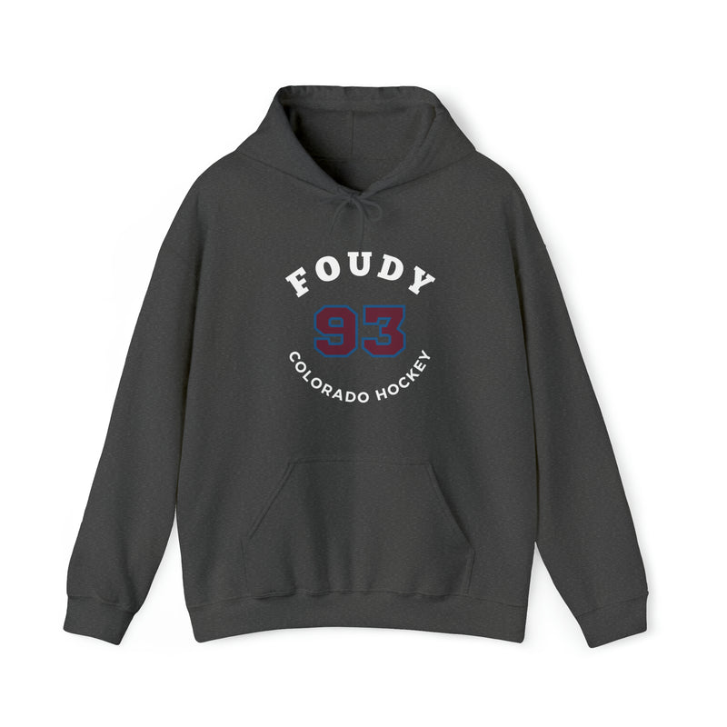 Foudy 93 Colorado Hockey Number Arch Design Unisex Hooded Sweatshirt