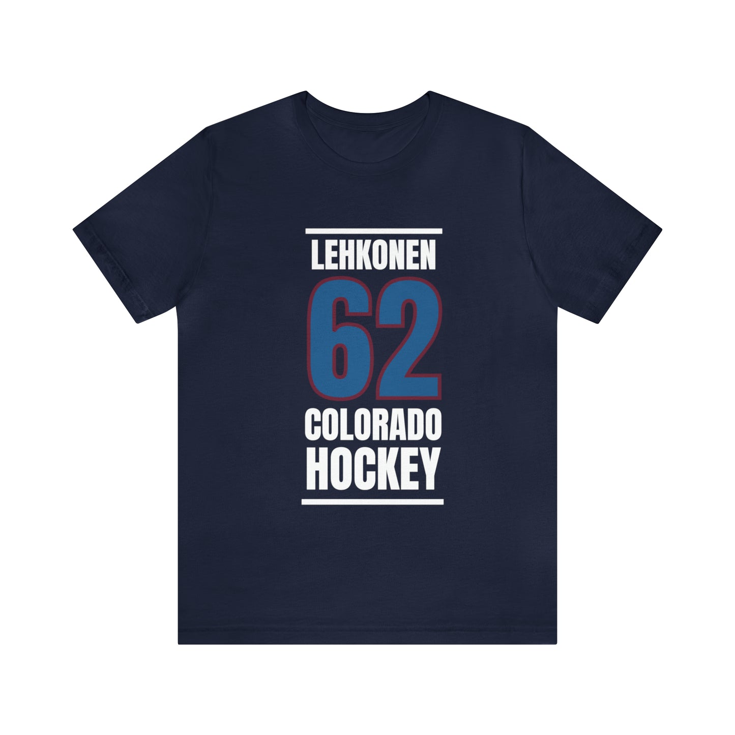 Lehkonen 62 Colorado Hockey Blue Vertical Design Unisex T-Shirt