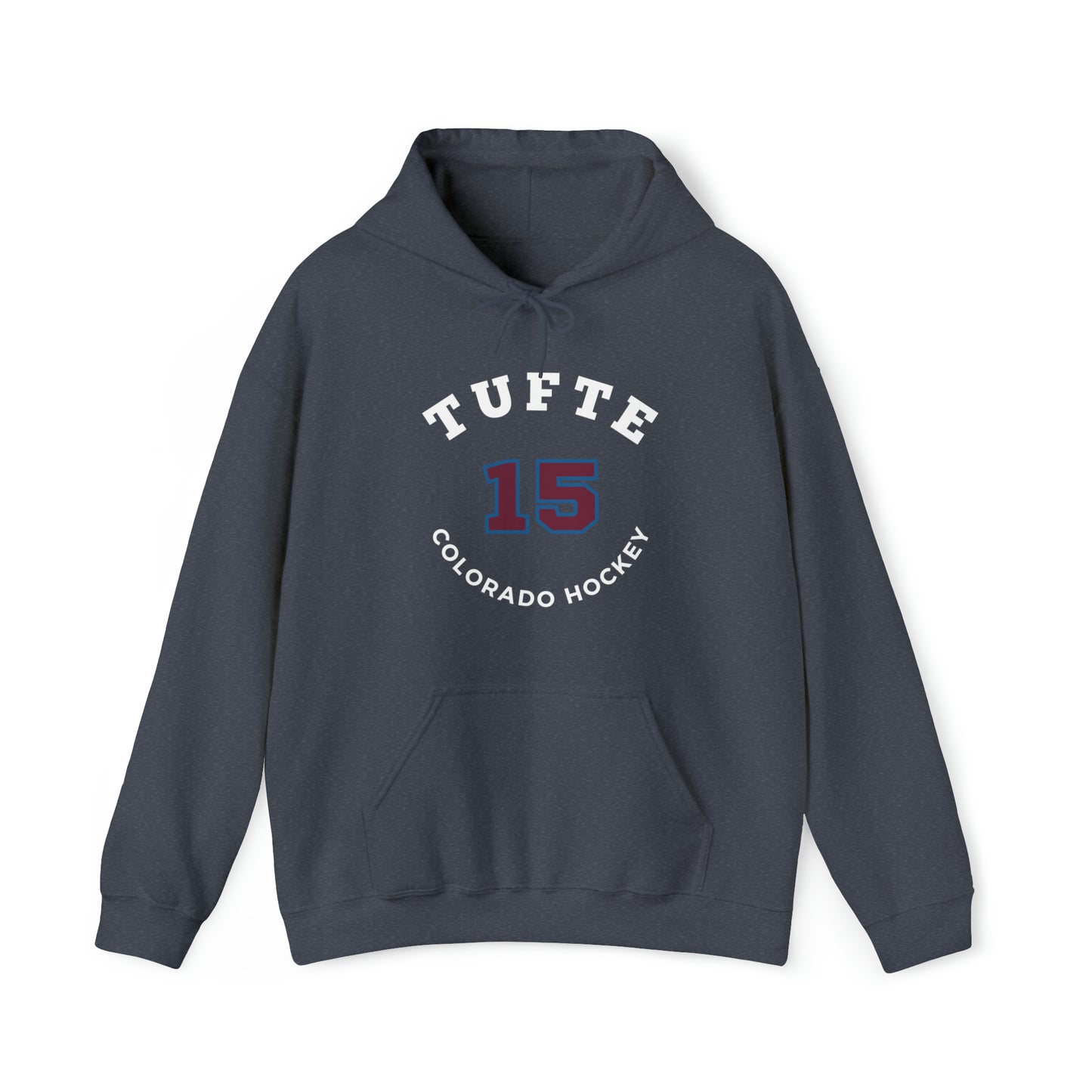 Tufte 15 Colorado Hockey Number Arch Design Unisex Hooded Sweatshirt