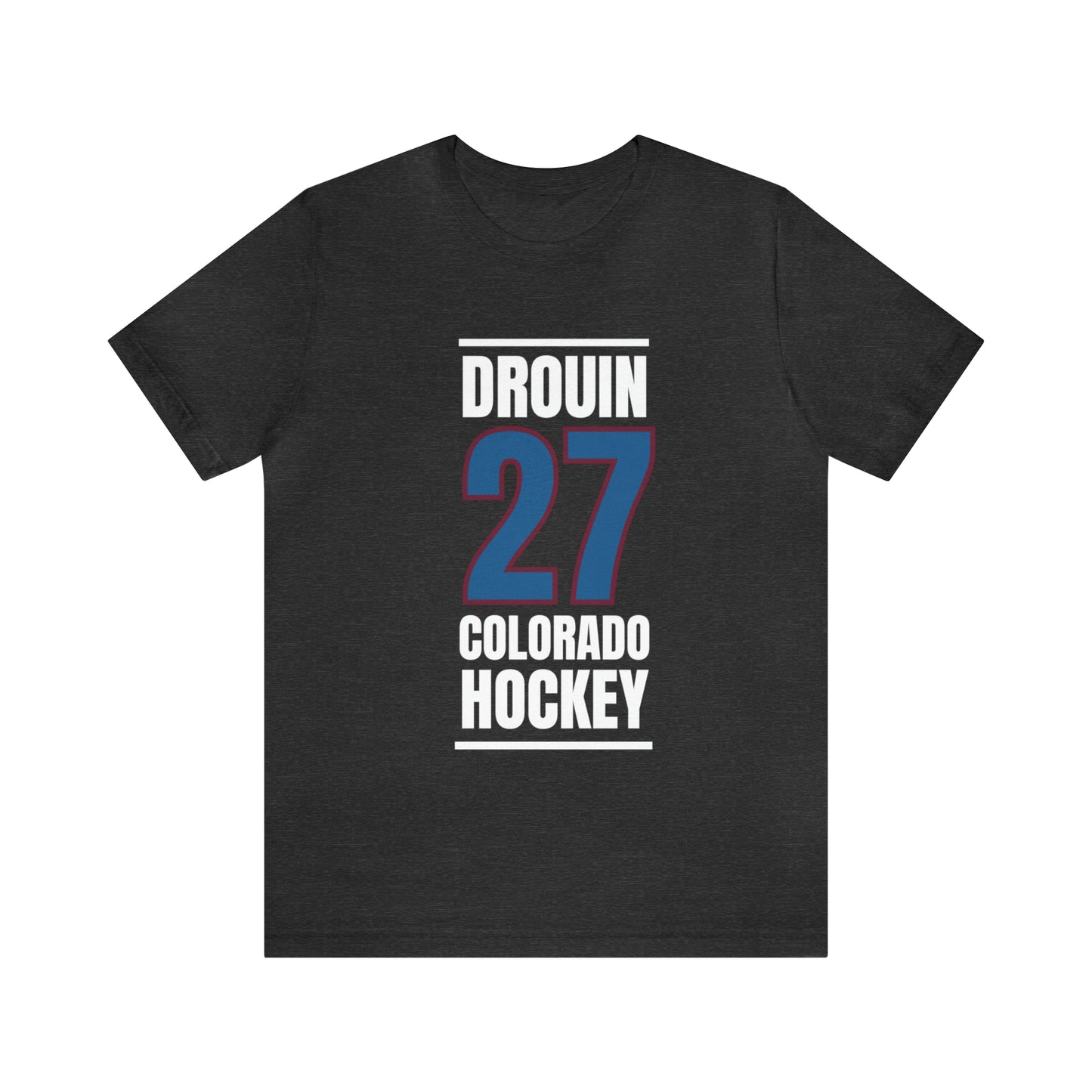 Drouin 27 Colorado Hockey Blue Vertical Design Unisex T-Shirt