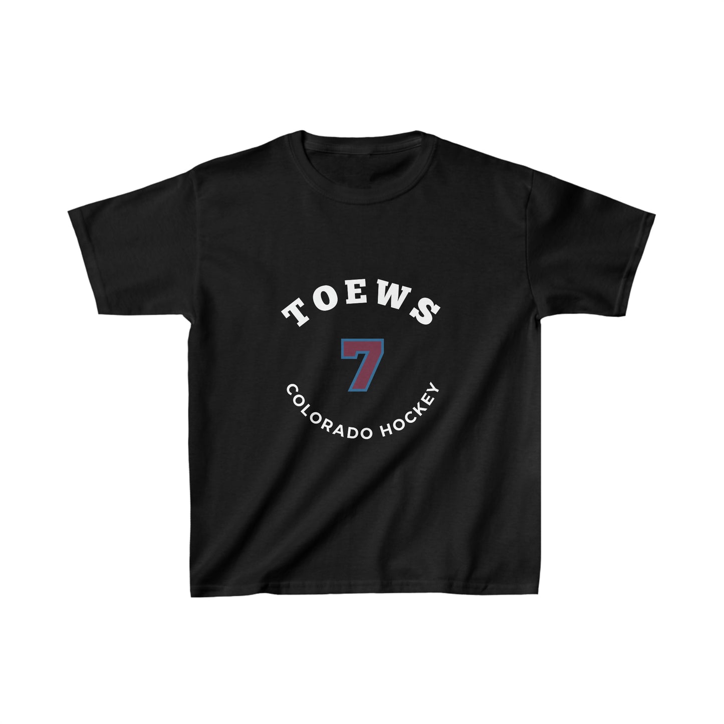 Toews 7 Colorado Hockey Number Arch Design Kids Tee