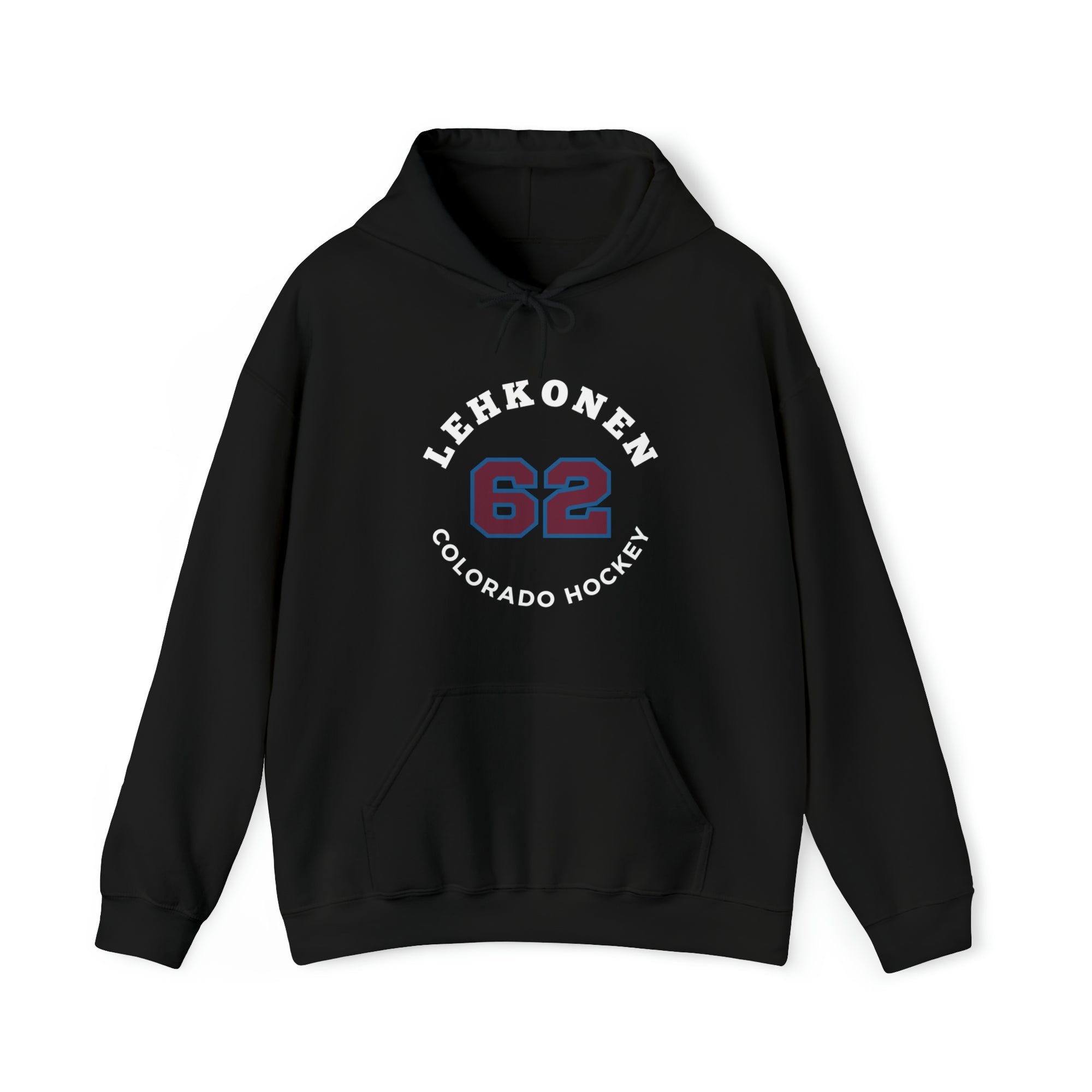 Lehkonen 62 Colorado Hockey Number Arch Design Unisex Hooded Sweatshirt
