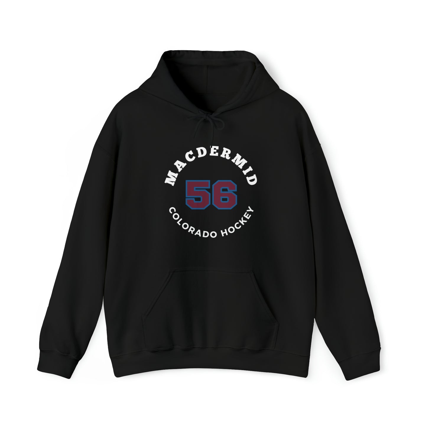 MacDermid 56 Colorado Hockey Number Arch Design Unisex Hooded Sweatshirt