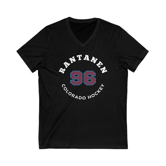 Rantanen 96 Colorado Hockey Number Arch Design Unisex V-Neck Tee