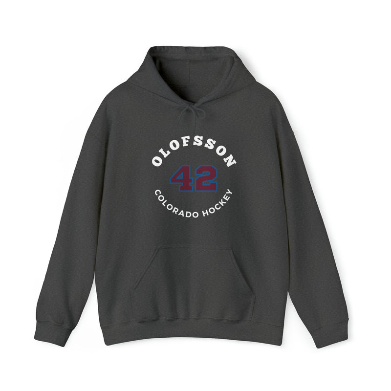 Olofsson 42 Colorado Hockey Number Arch Design Unisex Hooded Sweatshirt