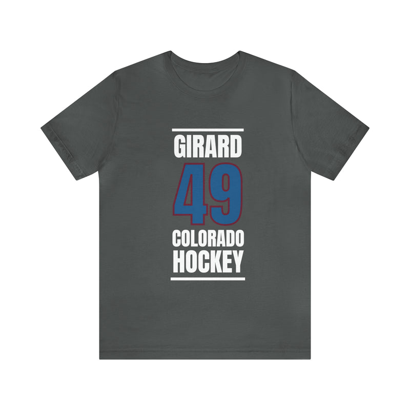 Girard 49 Colorado Hockey Blue Vertical Design Unisex T-Shirt