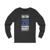 Colton 20 Colorado Hockey Blue Vertical Design Unisex Jersey Long Sleeve Shirt