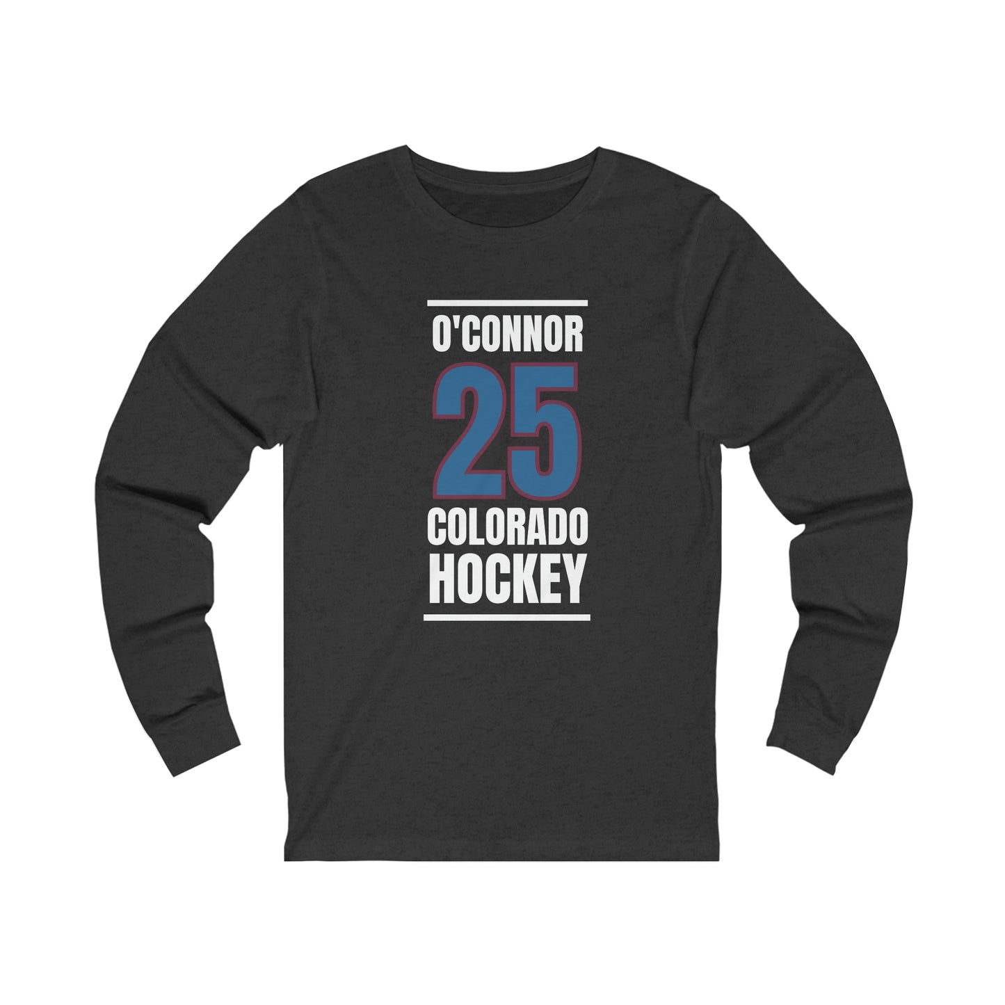 O'Connor 25 Colorado Hockey Blue Vertical Design Unisex Jersey Long Sleeve Shirt