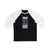 Foudy 93 Colorado Hockey Blue Vertical Design Unisex Tri-Blend 3/4 Sleeve Raglan Baseball Shirt