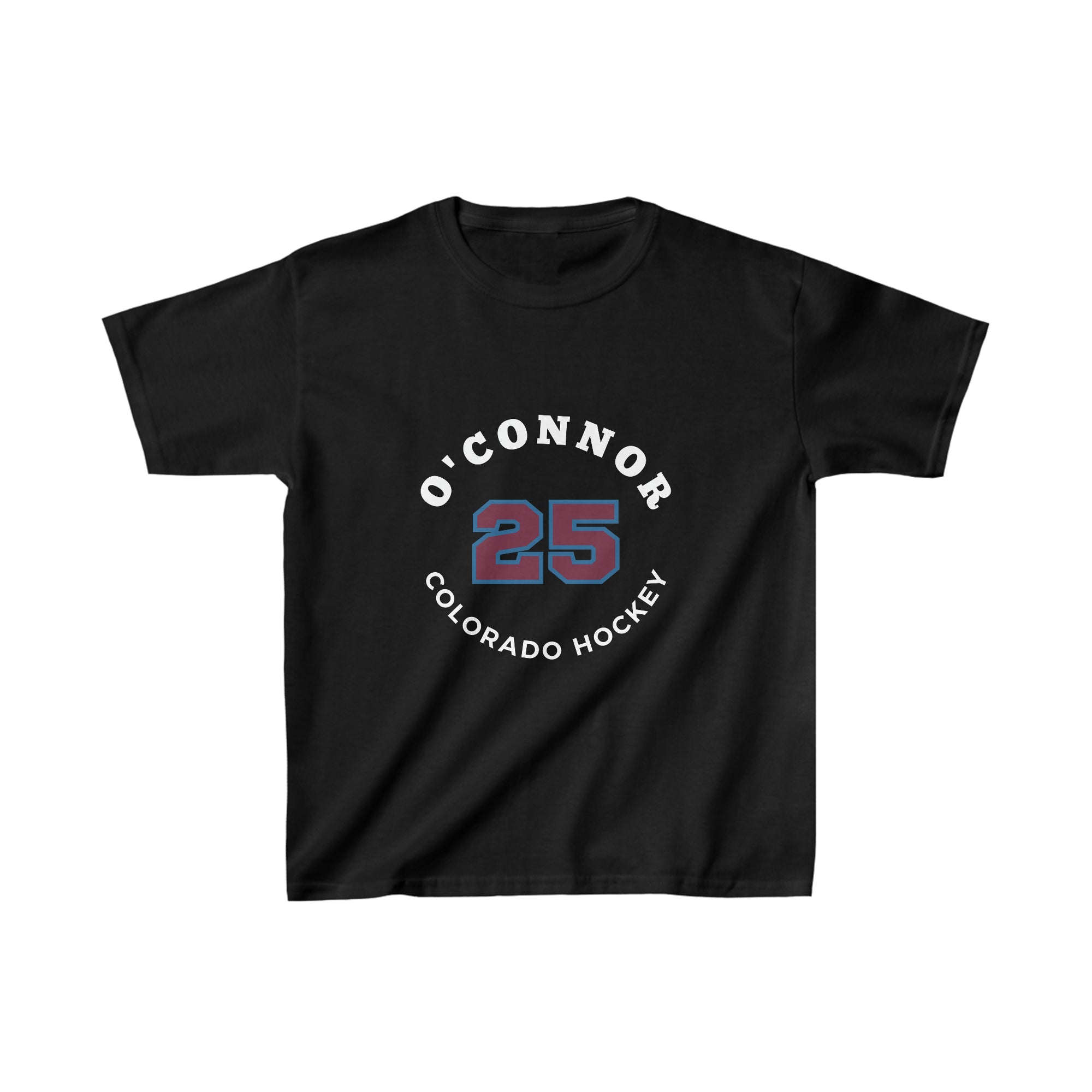 O'Connor 25 Colorado Hockey Number Arch Design Kids Tee