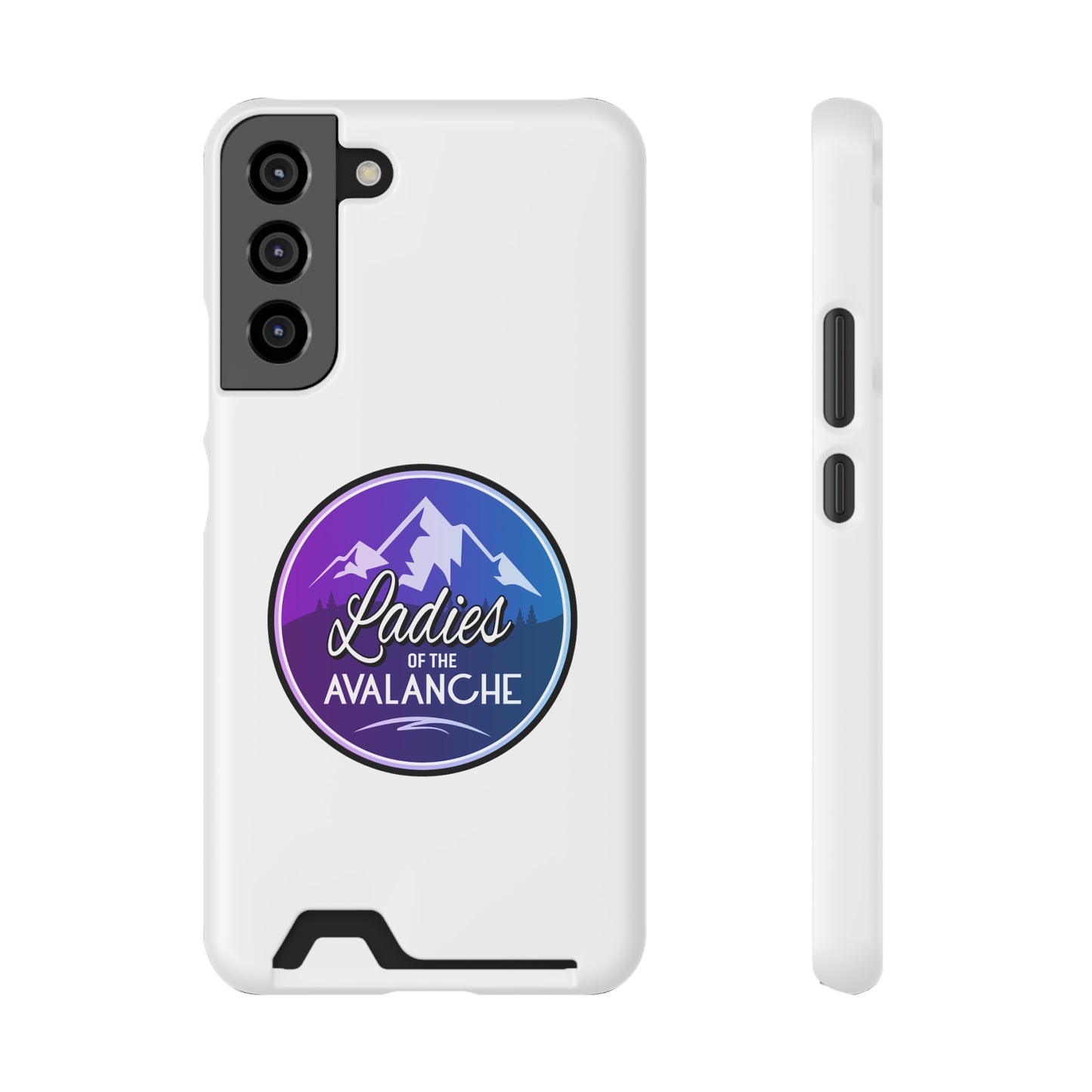 Ladies Of The Avalanche Gradient Colors Phone Case With Card Holder, White