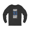 Foudy 93 Colorado Hockey Blue Vertical Design Unisex Jersey Long Sleeve Shirt