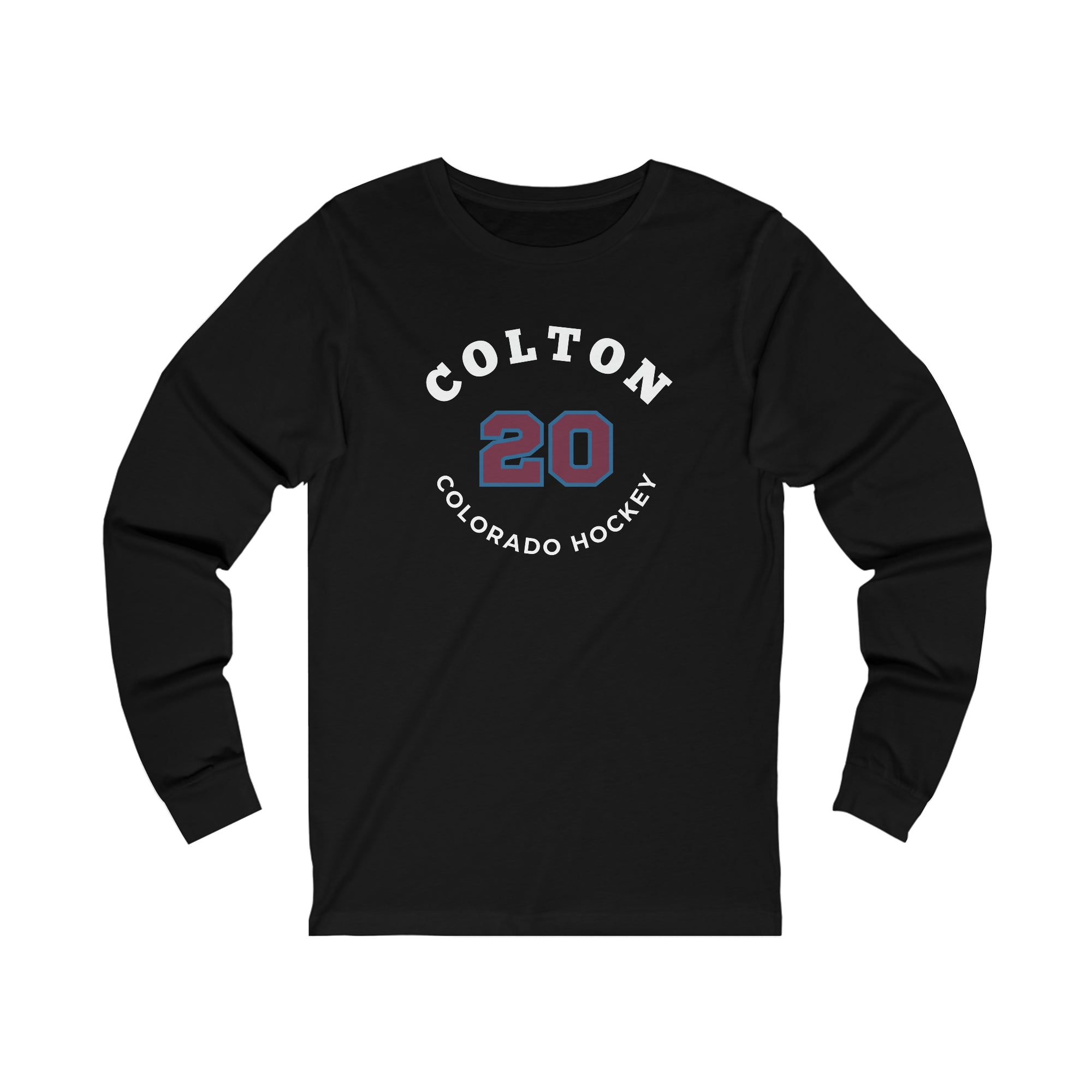 Colton 20 Colorado Hockey Number Arch Design Unisex Jersey Long Sleeve Shirt