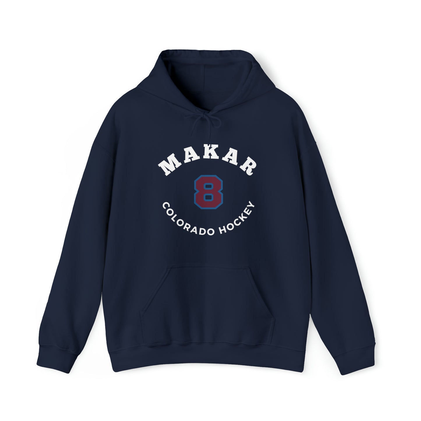 Makar 8 Colorado Hockey Number Arch Design Unisex Hooded Sweatshirt