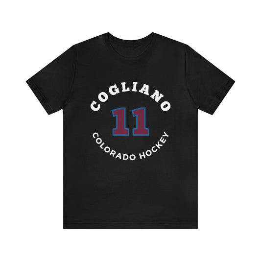 Cogliano 11 Colorado Hockey Number Arch Design Unisex T-Shirt