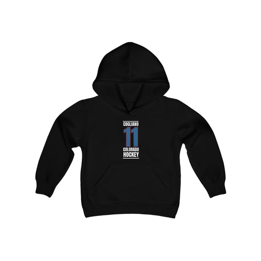 Cogliano 11 Colorado Hockey Blue Vertical Design Youth Hooded Sweatshirt