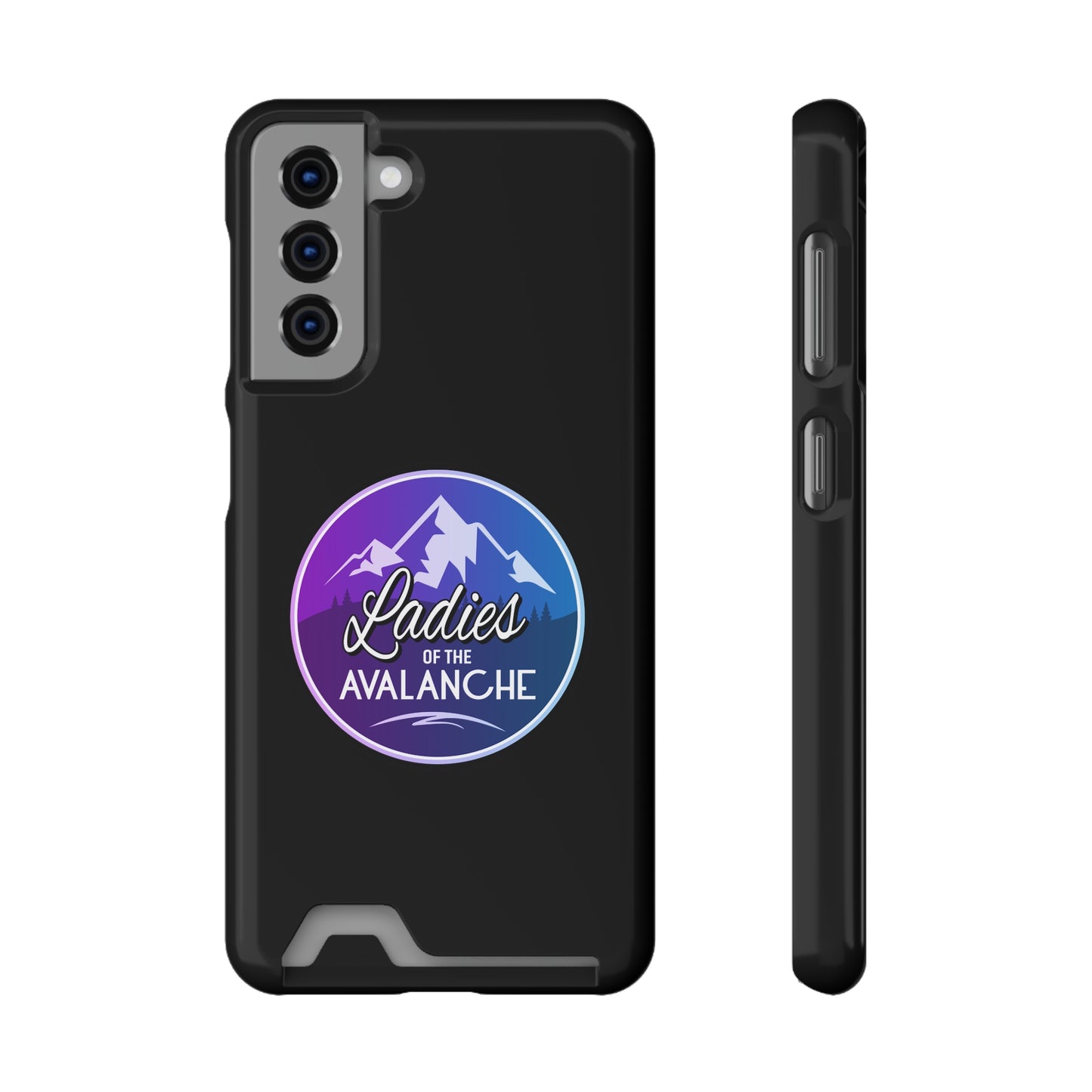 Ladies Of The Avalanche Gradient Colors Phone Case With Card Holder, Black