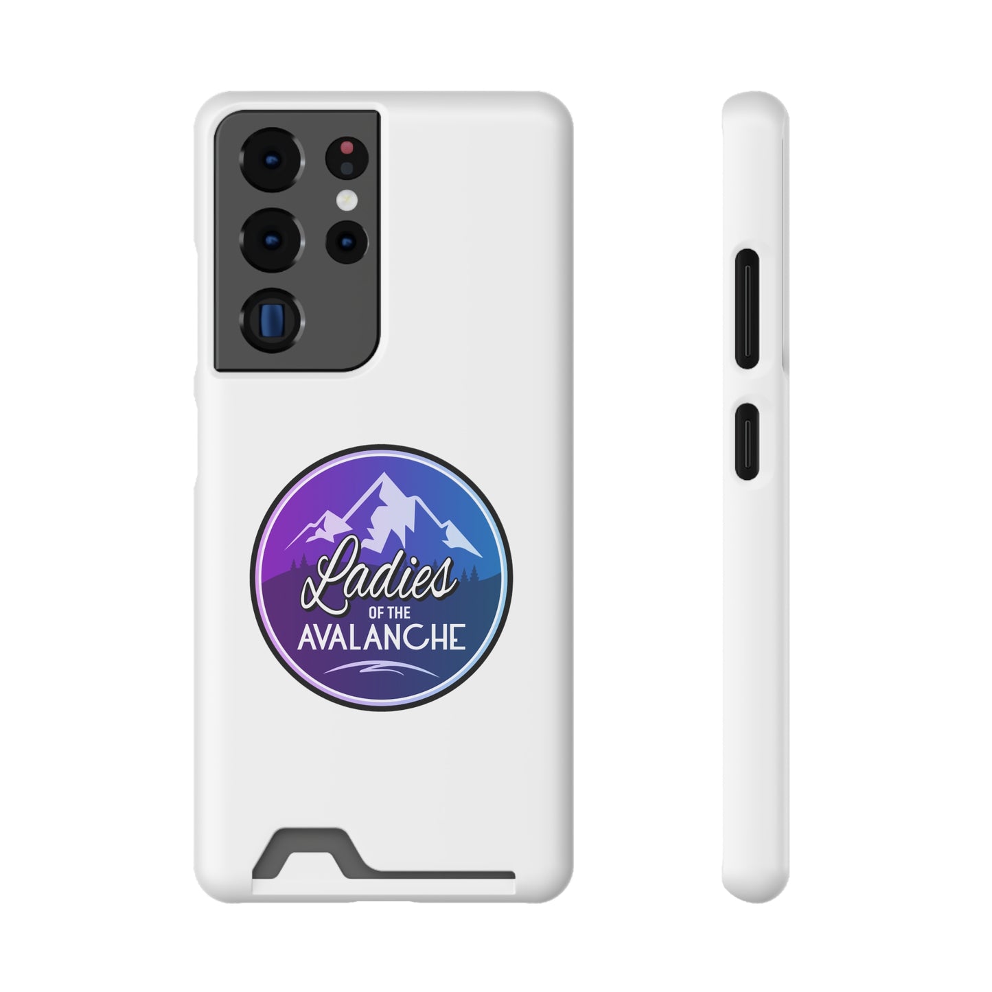 Ladies Of The Avalanche Gradient Colors Phone Case With Card Holder, White