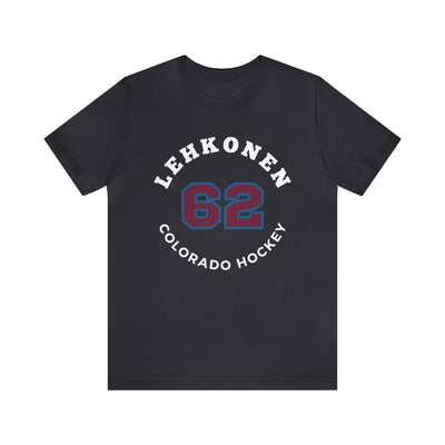 Lehkonen 62 Colorado Hockey Number Arch Design Unisex T-Shirt