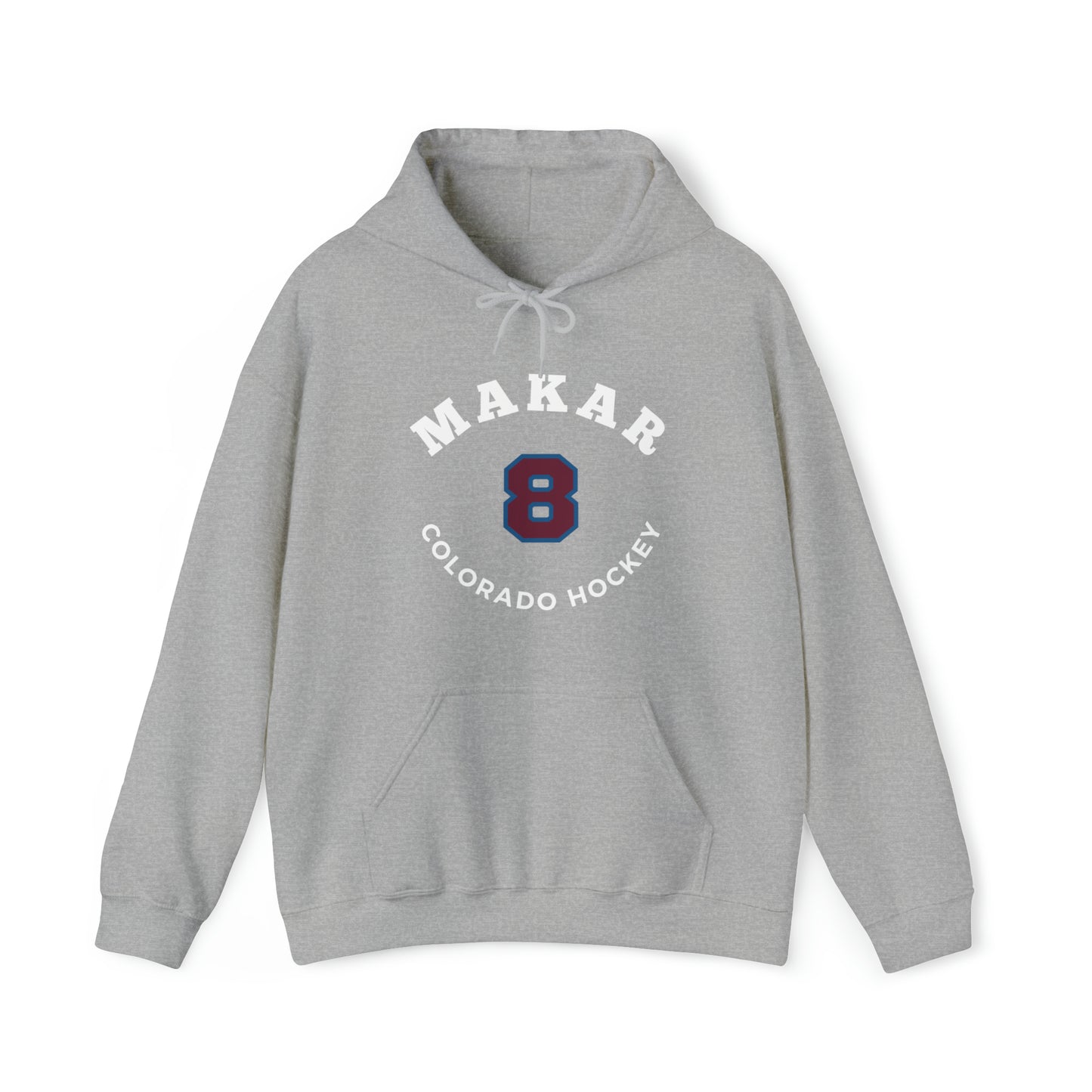 Makar 8 Colorado Hockey Number Arch Design Unisex Hooded Sweatshirt