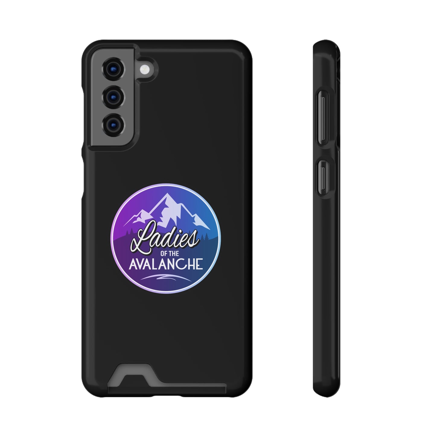 Ladies Of The Avalanche Gradient Colors Phone Case With Card Holder, Black