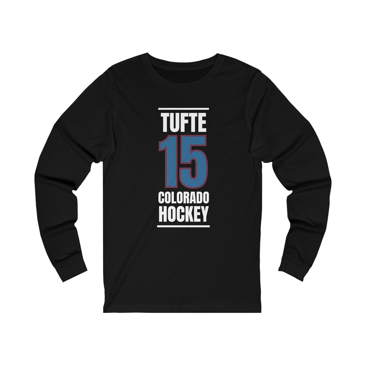 Tufte 15 Colorado Hockey Blue Vertical Design Unisex Jersey Long Sleeve Shirt