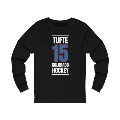 Tufte 15 Colorado Hockey Blue Vertical Design Unisex Jersey Long Sleeve Shirt