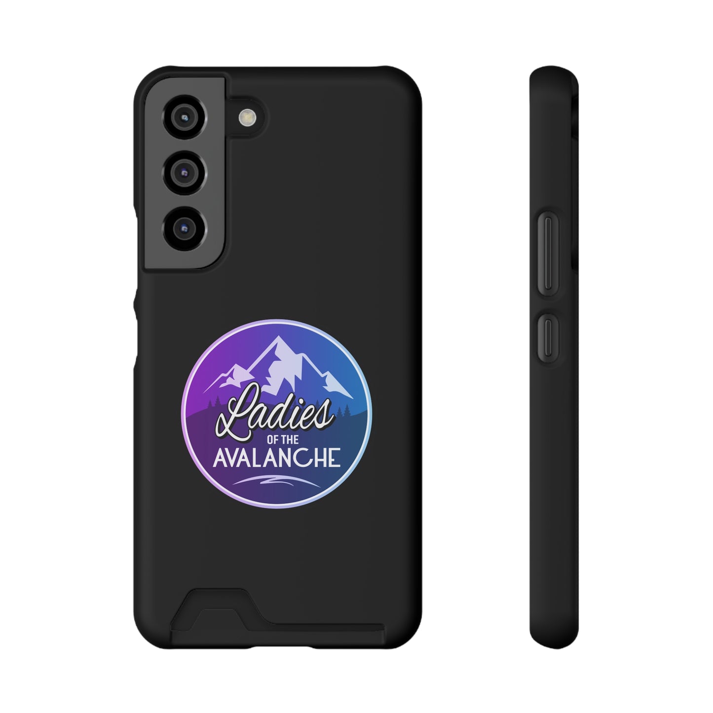 Ladies Of The Avalanche Gradient Colors Phone Case With Card Holder, Black