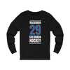 MacKinnon 29 Colorado Hockey Blue Vertical Design Unisex Jersey Long Sleeve Shirt