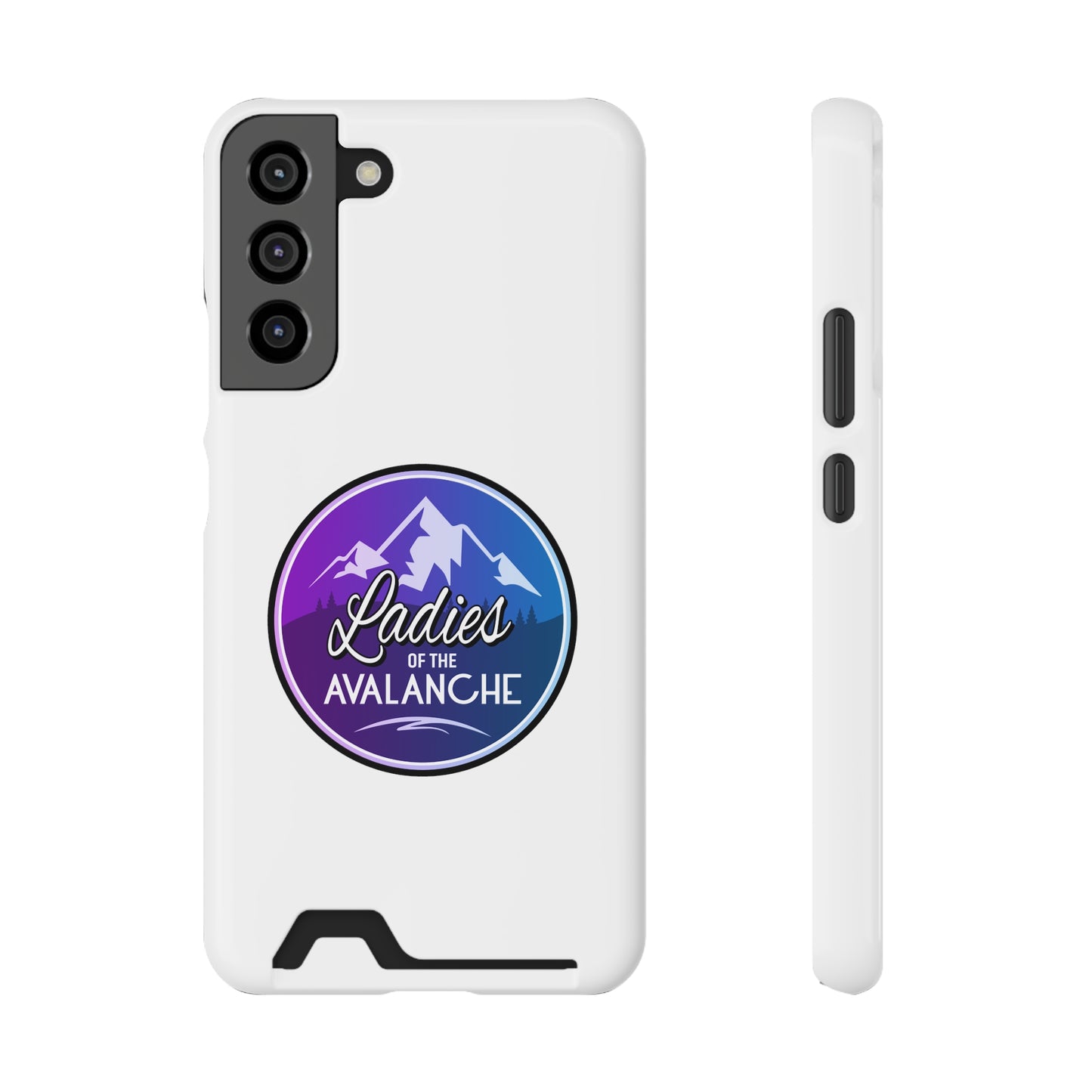 Ladies Of The Avalanche Gradient Colors Phone Case With Card Holder, White