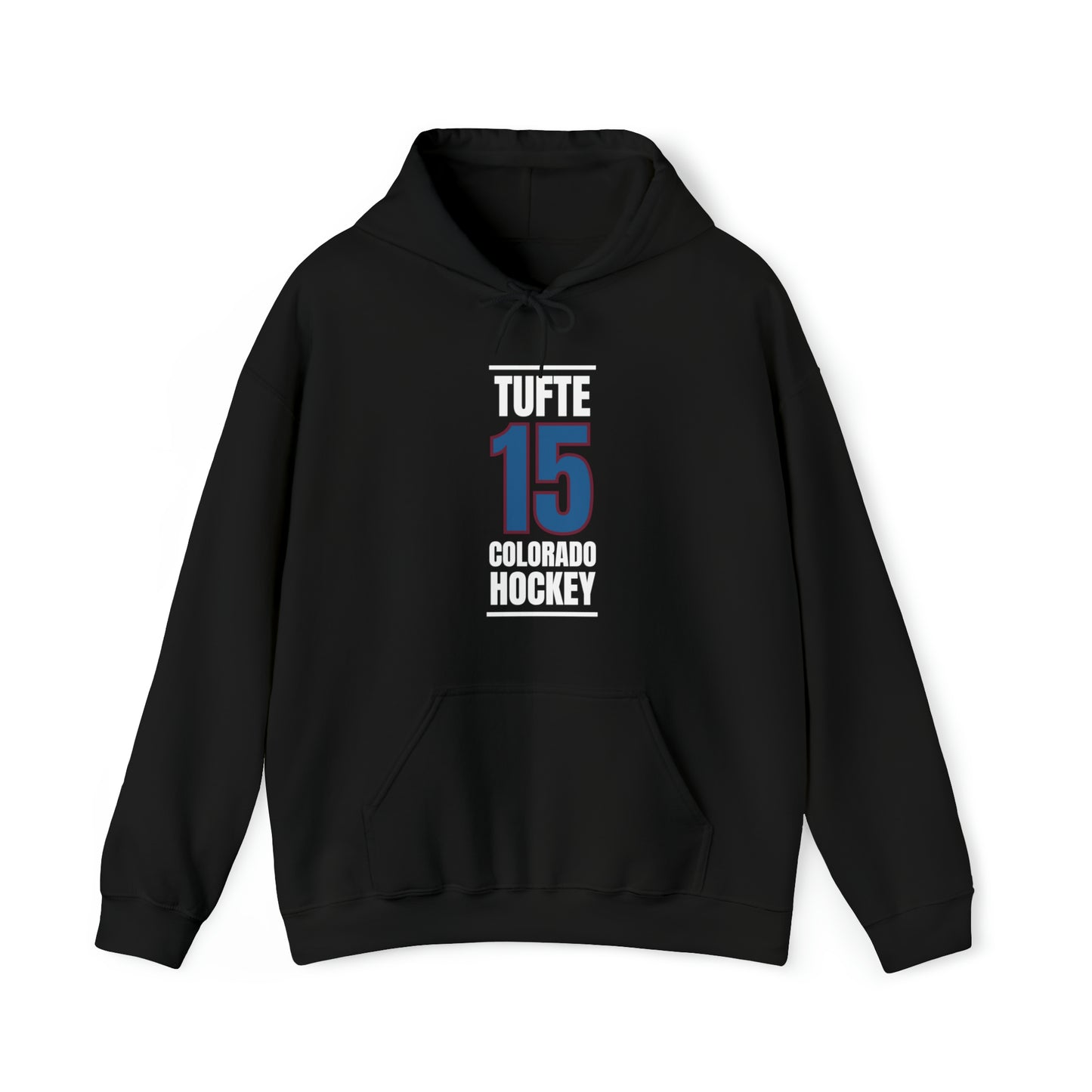 Tufte 15 Colorado Hockey Blue Vertical Design Unisex Hooded Sweatshirt