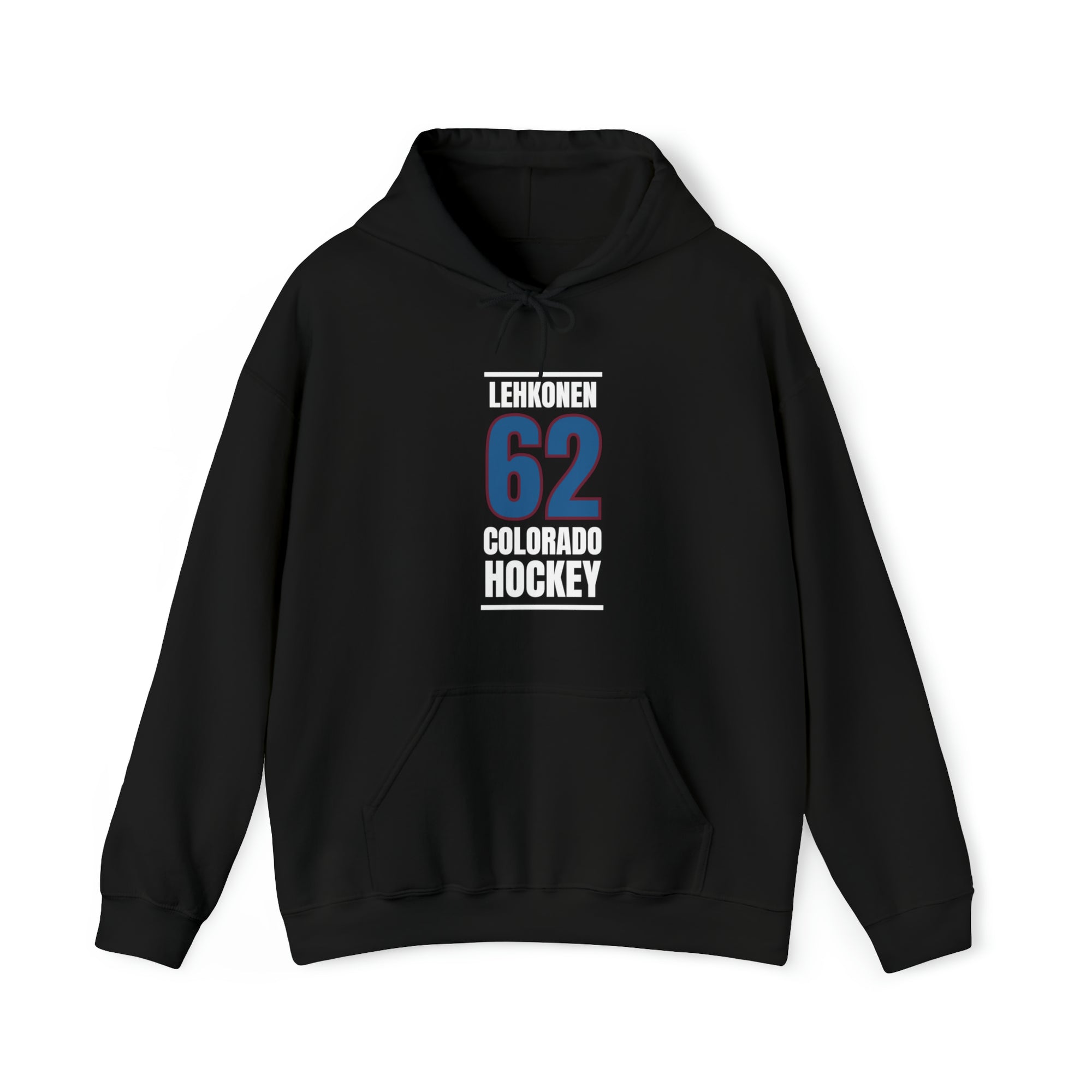 Lehkonen 62 Colorado Hockey Blue Vertical Design Unisex Hooded Sweatshirt