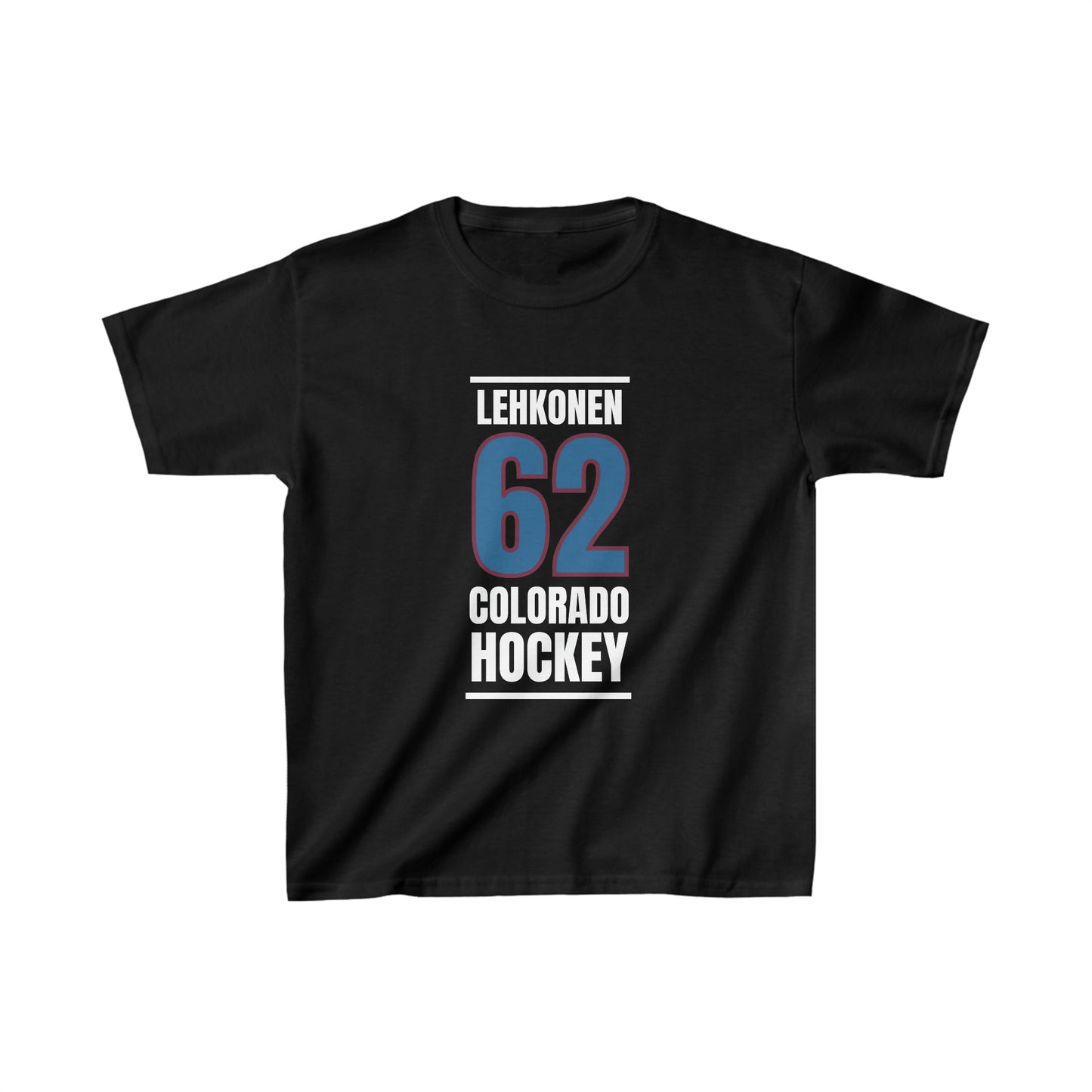 Lehkonen 62 Colorado Hockey Blue Vertical Design Kids Tee