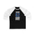 Lehkonen 62 Colorado Hockey Blue Vertical Design Unisex Tri-Blend 3/4 Sleeve Raglan Baseball Shirt