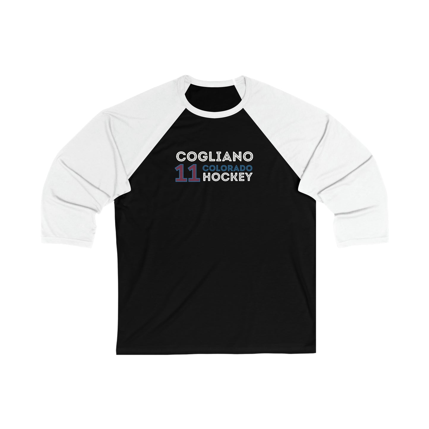 Cogliano 11 Colorado Hockey Grafitti Wall Design Unisex Tri-Blend 3/4 Sleeve Raglan Baseball Shirt