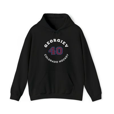 Georgiev 40 Colorado Hockey Number Arch Design Unisex Hooded Sweatshirt